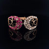 Ruby and Marquise Diamond Open-Band Statement Bracelet