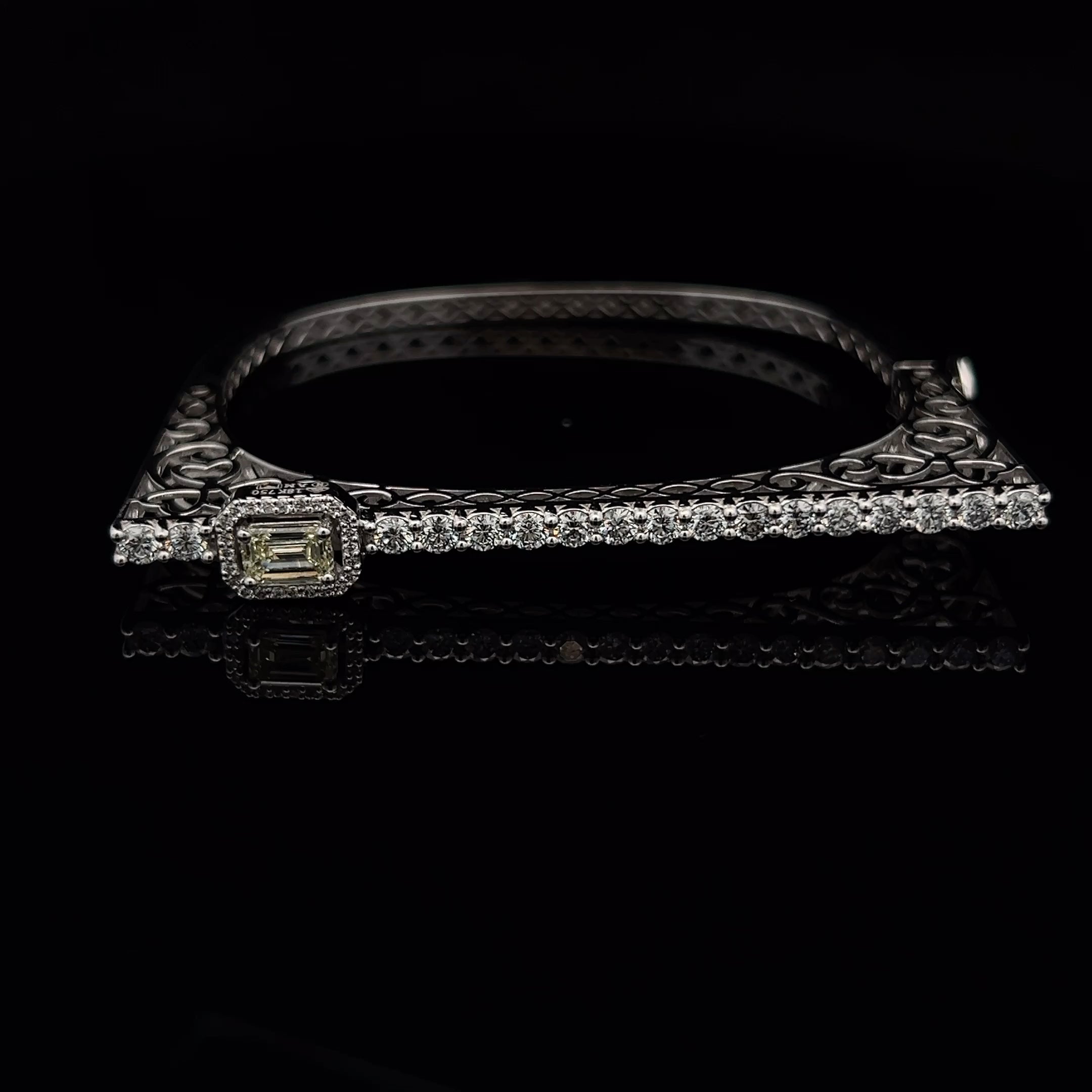Geometric Emerald-Cut Diamond Bracelet