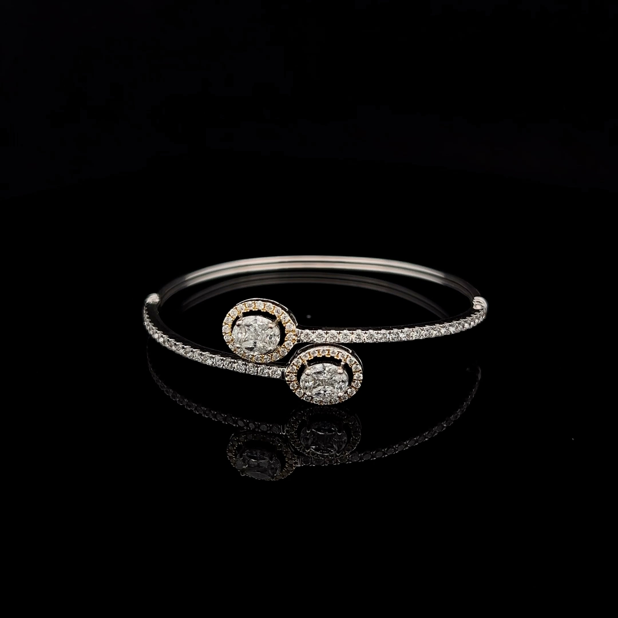 Two-Tone Diamond Bypass Bracelet