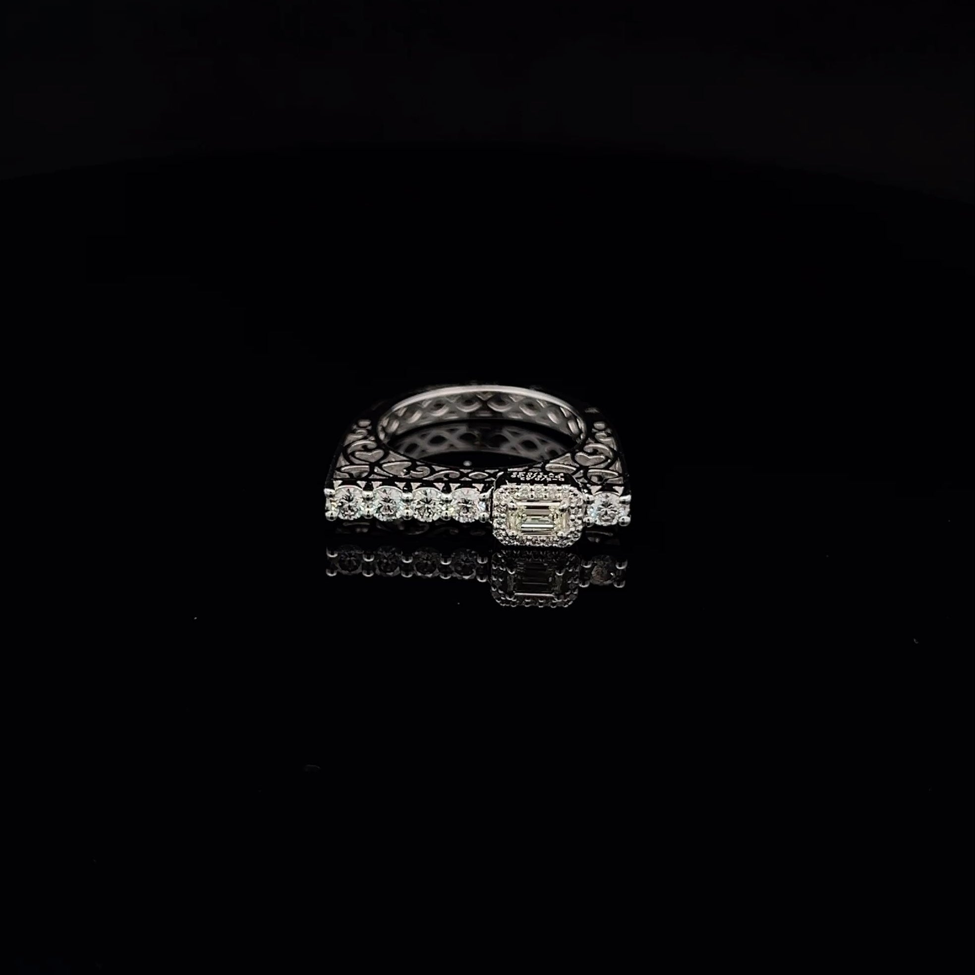 Geometric Emerald-Cut Diamond Ring