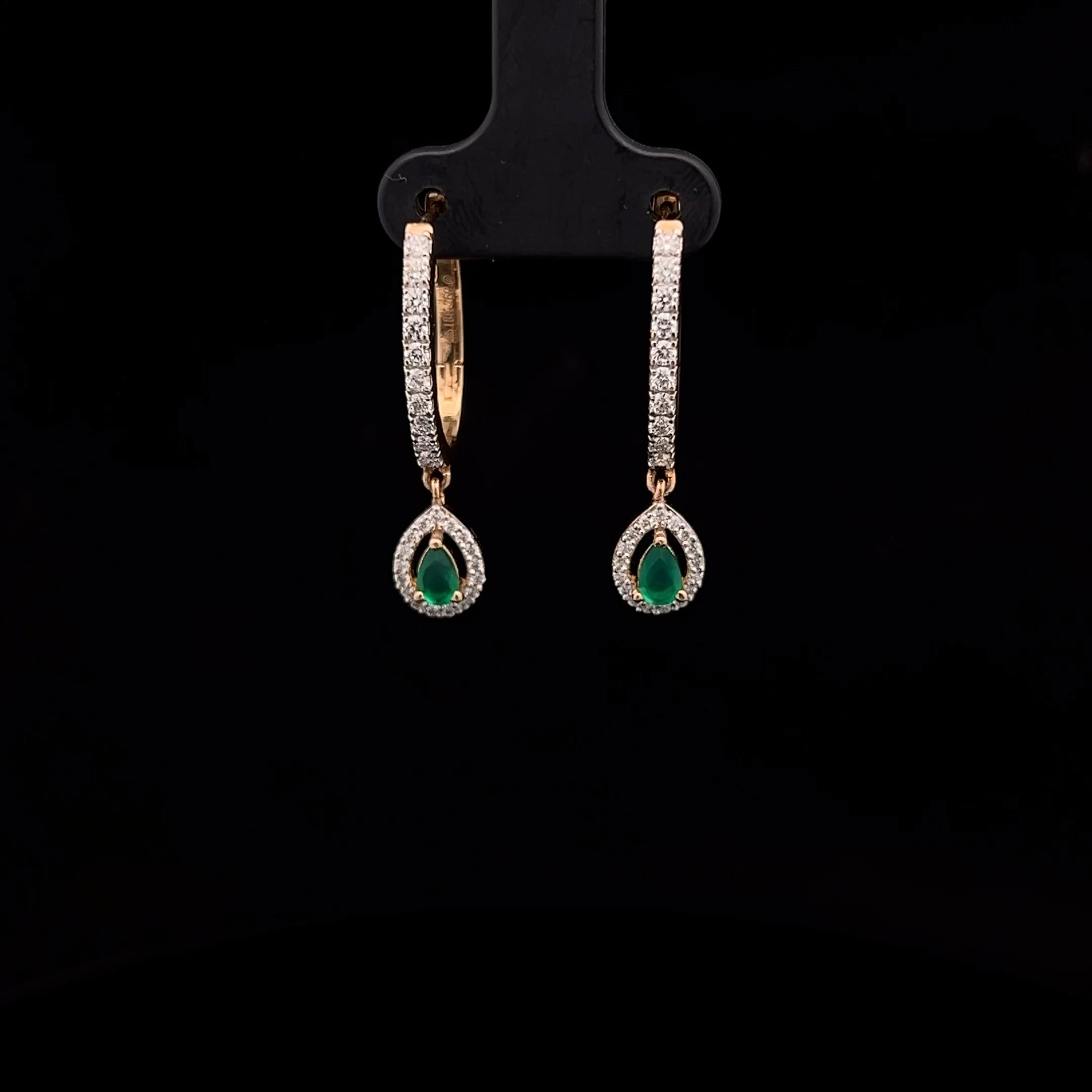Pear & Diamond Linear Drop Earrings