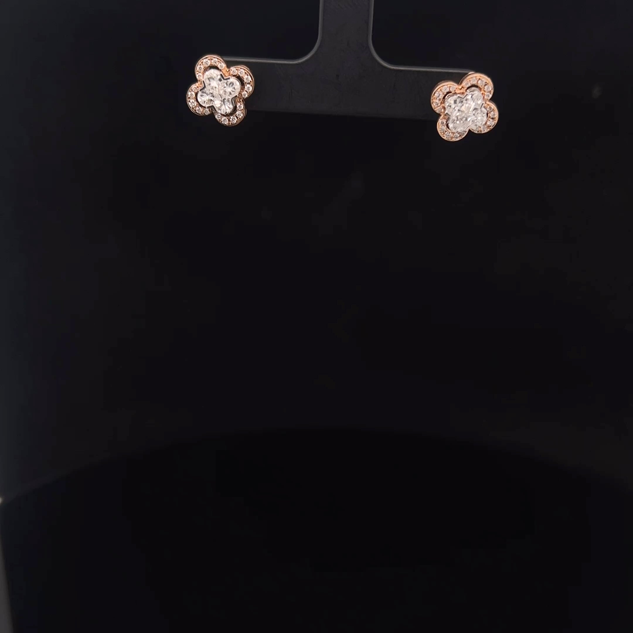 Diamond Quatrefoil Cluster Studs