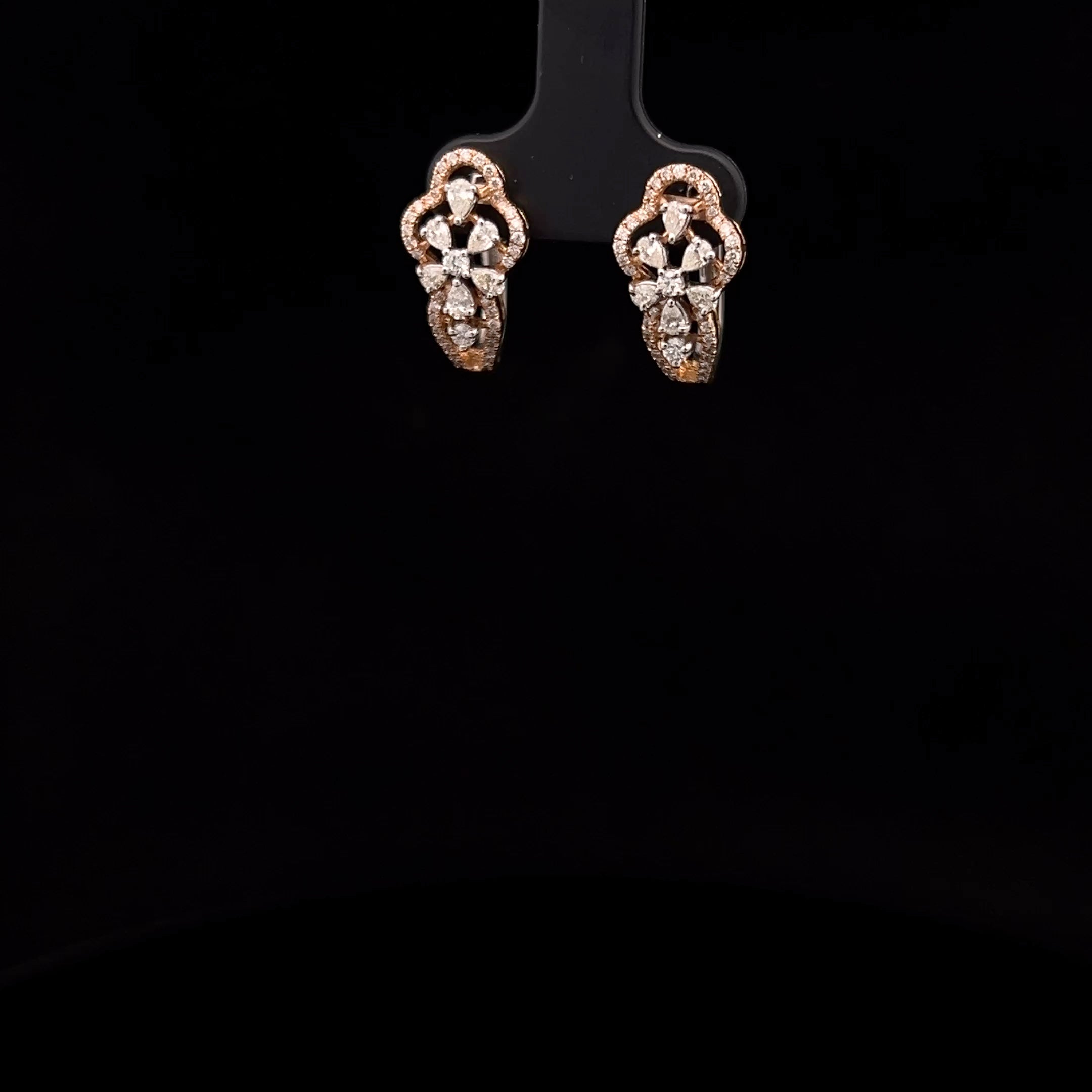 Diamond-Encrusted Teardrop Stud